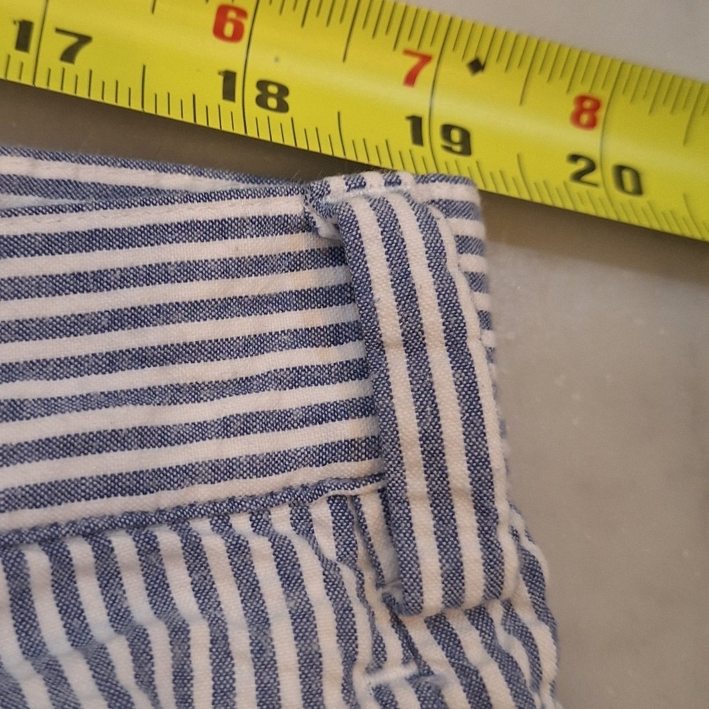 Jos. A. Bank Shorts Mens 40 Blue Seersucker Pleated Cotton Stays Cool Preppy - Picture 4 of 8